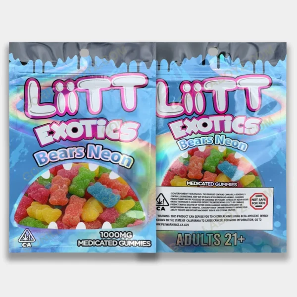 Liitt Exotics Bear Neons Medicated Gummies 1000mg